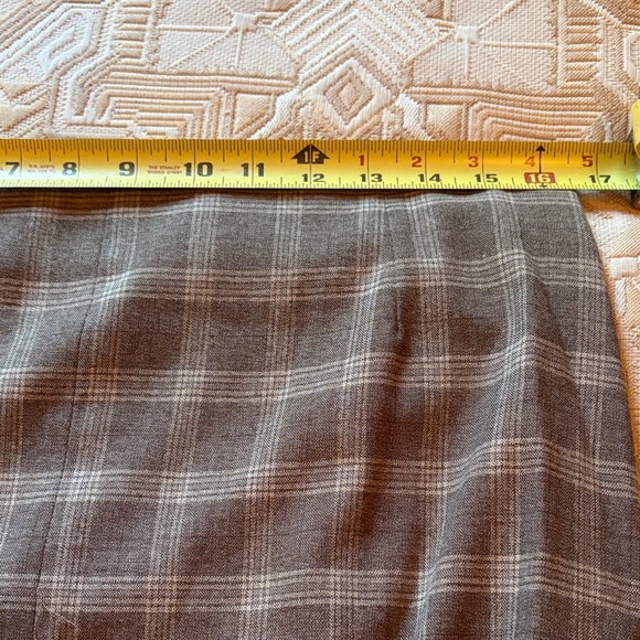 Mango Beige Plaid Check Skirt With Slit/NWT/10 (EU 42) - Picture 11 of 16